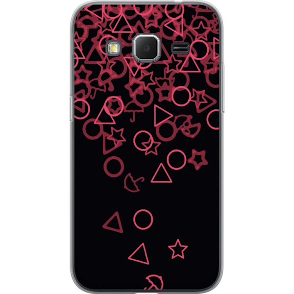 Samsung Galaxy Core Prime Genomskinligt Skal Squid Game Ikoner Serie Design Populärt TV Spel Ikoner Grafiskt Motiv Asiatisk Trend Dramaserie