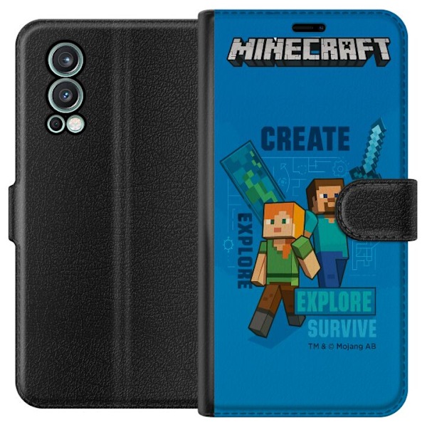 OnePlus Nord 2 5G Tegnebogsetui Minecraft Huler