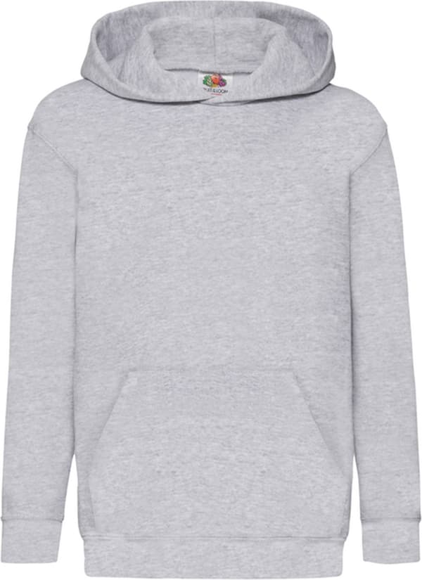 Barn Hoodie Grå 9-11 År Stor blåvit lejoncirkel bland kraftiga blå blixtar och blå spegling grå 9-11 År