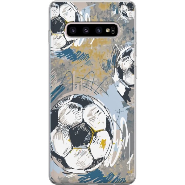 Samsung Galaxy S10+ Läpinäkyvä kuori Jalkapallo