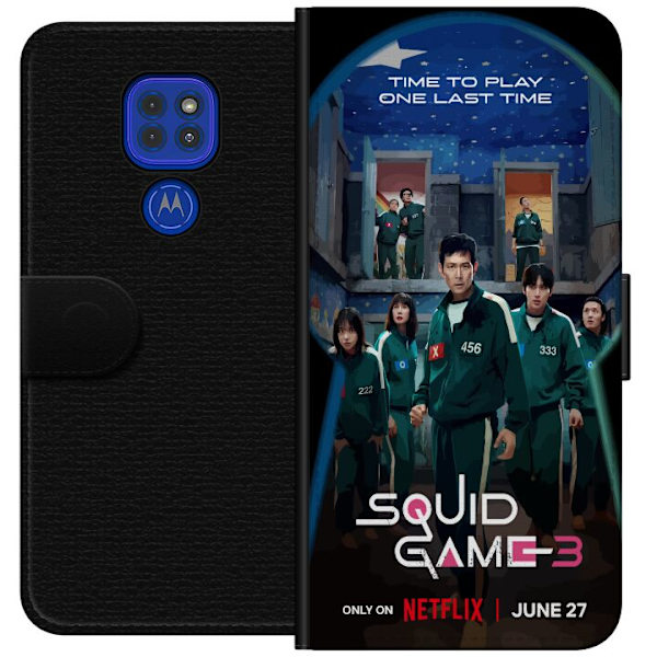 Motorola Moto G9 Play Lompakkokotelo Squid Game Kausi 3 TV-sarjan hahmot Suositut TV-sarja Motiivit Ikoni Jännitys Draama Aasialainen suunnittelu Tre