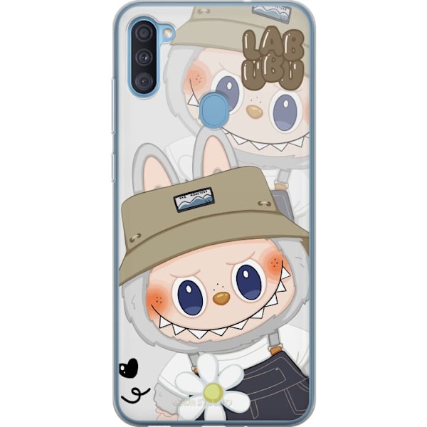 Samsung Galaxy A11 Gennemsigtig cover Labubu Minimal Mood - Enkel og stilren monsterdesign