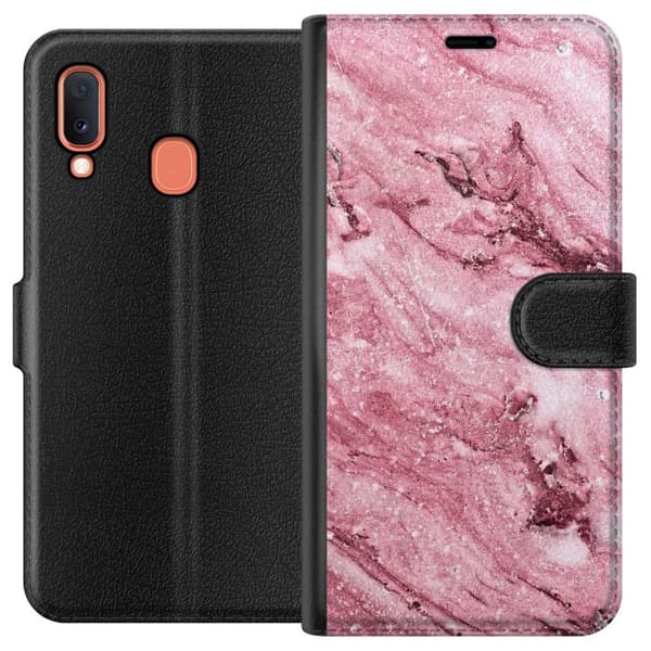 Kompatibelt Plånboksfodral till Samsung Galaxy A20e Glitter Marble