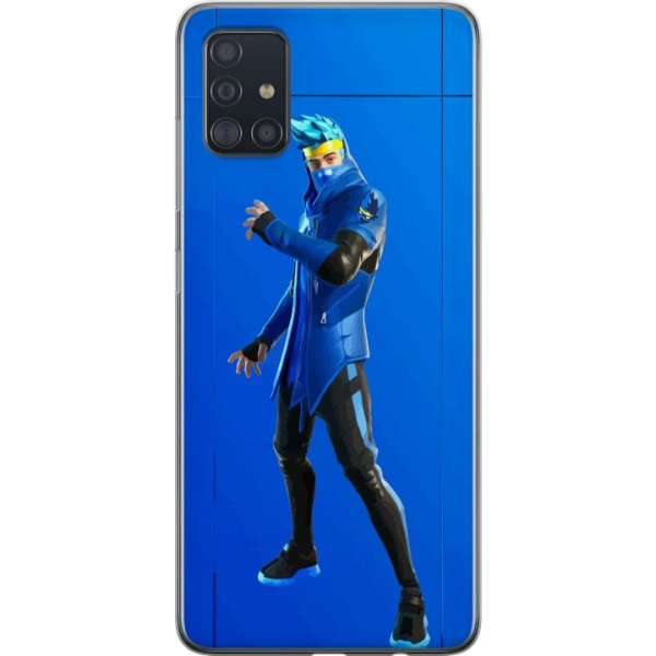 Samsung Galaxy A51 Läpinäkyvä kuori Fortnite - Ninja Blue