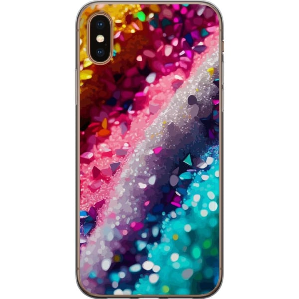 Apple iPhone X Läpinäkyvä kuori Glitter