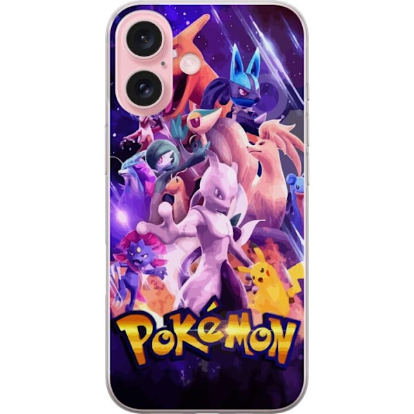 Apple iPhone 16 Läpinäkyvä kuori Pokemon