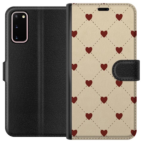 Samsung Galaxy S20 Tegnebogsetui Hjertegitter