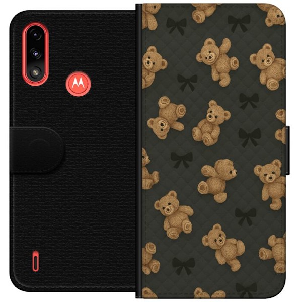 Motorola Moto E7 Power Tegnebogsetui Teddy Knus