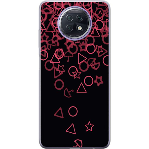 Xiaomi Redmi Note 9T Genomskinligt Skal Squid Game Ikoner Serie Design Populärt TV Spel Ikoner Grafiskt Motiv Asiatisk Trend Dramaserie