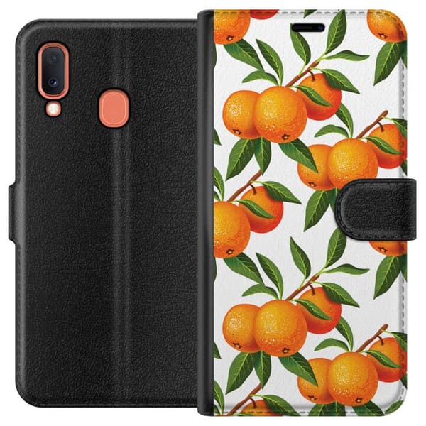 Kompatibelt Plånboksfodral till Samsung Galaxy A20e Apelsin