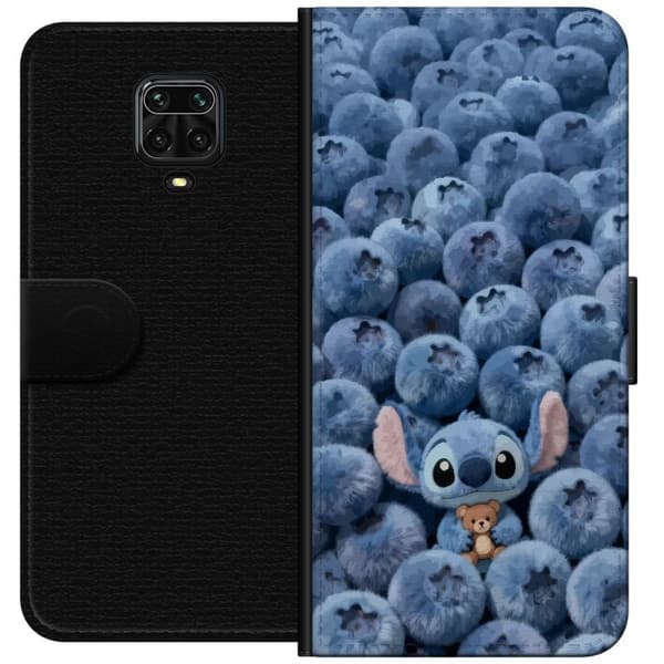 Kompatibel Tegnebogsetui til Xiaomi Redmi Note 9 Pro Sød, fluffy blå figur med en lille bamse blandt bløde blåbær blå