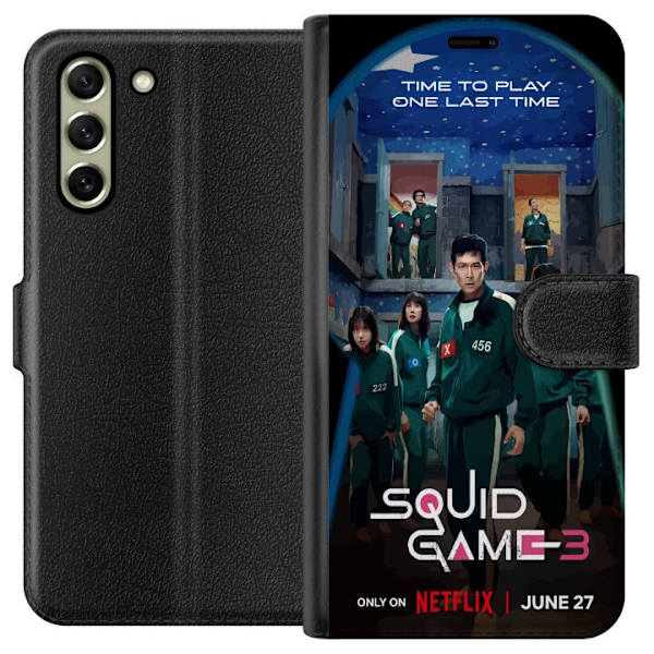 Samsung Galaxy S21 FE 5G Plånboksfodral Squid Game Säsong 3 Seriefigurer Populärt TV Serie Motiv Ikoner Spänning Drama Asiatisk Design Trend