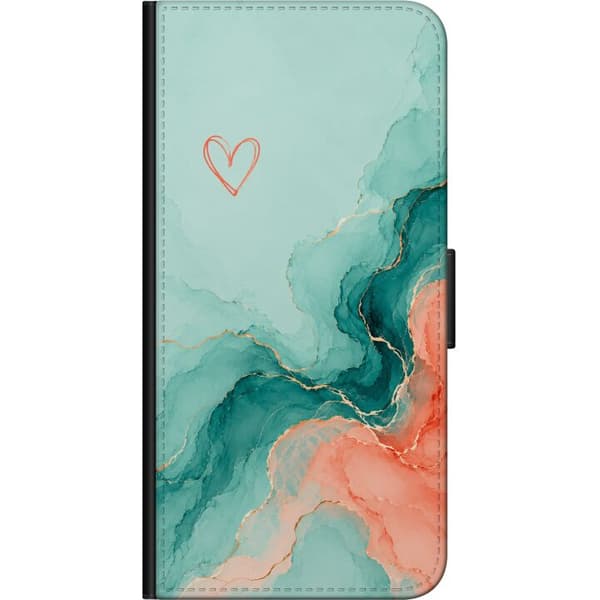 Kompatibelt Lommeboketui til OnePlus 8 Turkis hjerte turkis