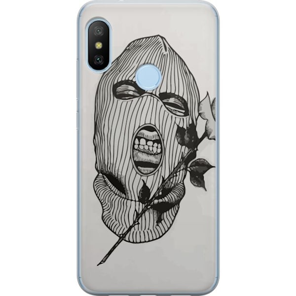 Xiaomi Mi A2 Lite Läpinäkyvä kuori Hiihtomaski Ros Katutyö Muotoilu Graafinen Kuvio Jännitys Kaupunkityyli Katutaidetta Naamiaiset Symboli