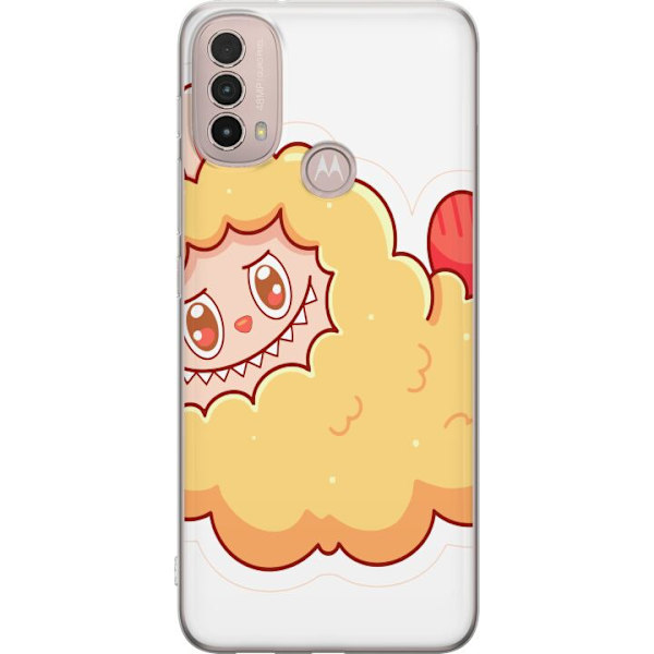 Motorola Moto E40 Läpinäkyvä kuori Labubu Pesukarhu Pop Mart Hahmo Keräilyesine Söpö Suunnittelu Suosittu Teema Taideteos Leikkisarja