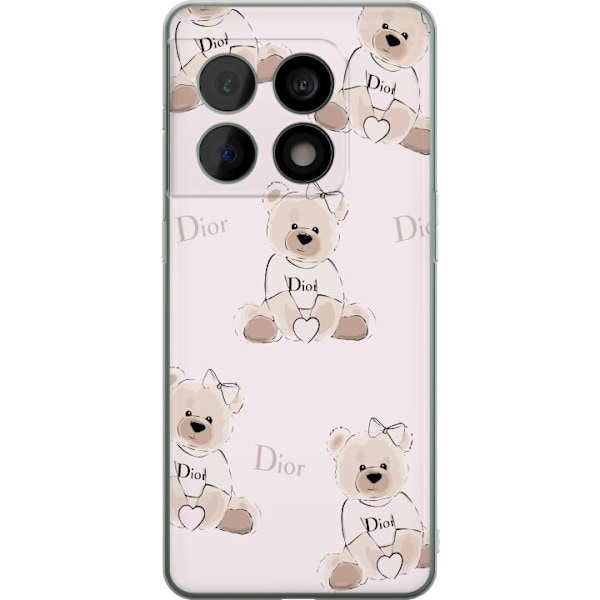 OnePlus 10 Pro Gennemsigtig cover Teddy Dior Vibes - luksuriøs bamse i modetil