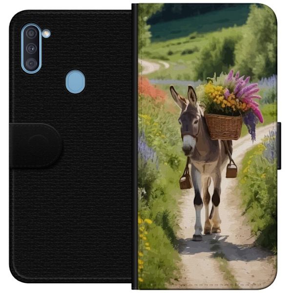 Samsung Galaxy A11 Plånboksfodral Åsna Djurmotiv Rolig Design Naturmotiv Populär Dekor Humor Grafiskt Djurtema Exotiskt