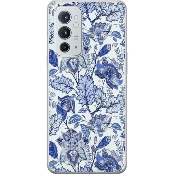 OnePlus 9RT 5G Gennemsigtig cover Blomster Blå...
