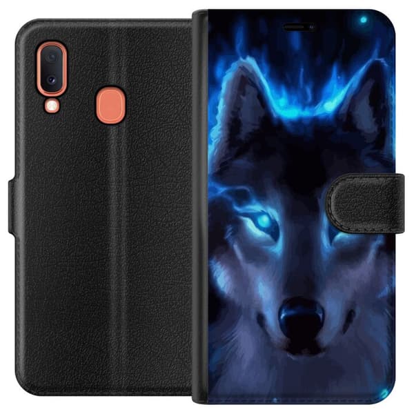 Kompatibelt Lommeboketui til Samsung Galaxy A20e Ulven