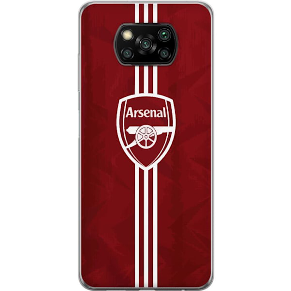 Xiaomi Poco X3 NFC Läpinäkyvä kuori Arsenal Emblem Jalkapallo Premier League Seuravaakuna Punainen Valkoinen Ikoninen Fanit Lontoo Urheilu Motiivi
