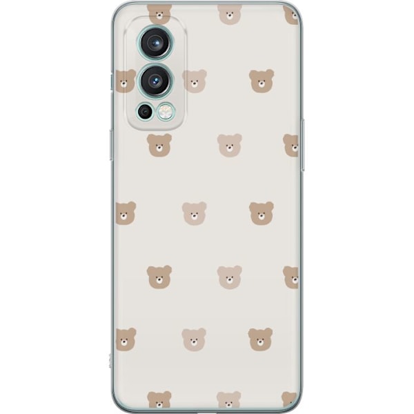 OnePlus Nord 2 5G Gennemsigtig cover Teddybaggrund - søde teddybjørne mod en blød baggrund