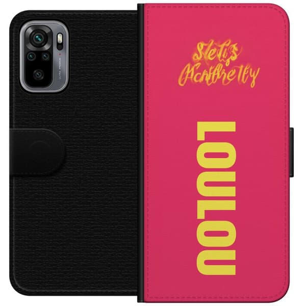 Kompatibel Tegnebogsetui til Xiaomi Redmi Note 10S LOL LOL text pink