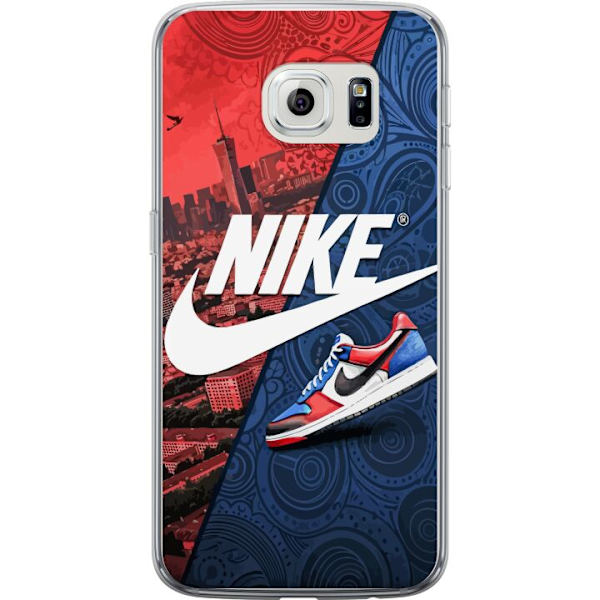 Samsung Galaxy S6 edge Genomskinligt Skal Nike Logotyp Röd Blå Sneaker Stil Sport Fashion Populärt Swoosh Motiv Träningskläder Grafisk Ikon