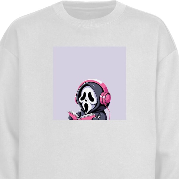 Sweatshirt til Voksne | Klassisk Collegebluse Scream hvid XXL