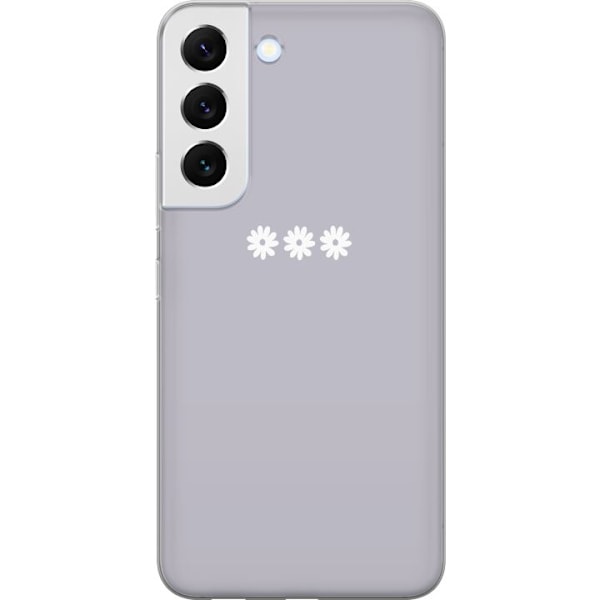 Samsung Galaxy S22+ 5G Genomskinligt Skal Lila Blomminimalism – stilrent blommotiv på lila bakgrund