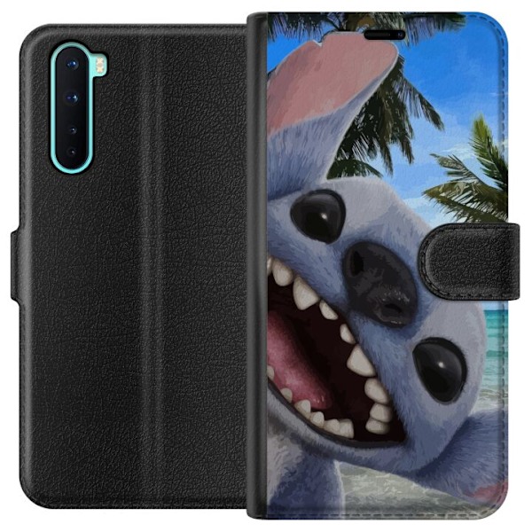 OnePlus Nord Lommeboketui Stitch mobildeksel med palmer i søtt vennskapsdesign.