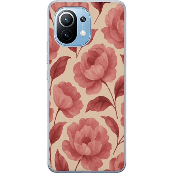 Xiaomi Mi 11 Gjennomsiktig deksel Rose Blomst