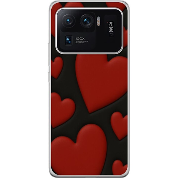 Xiaomi Mi 11 Ultra Läpinäkyvä kuori Punaiset Samettisydämet