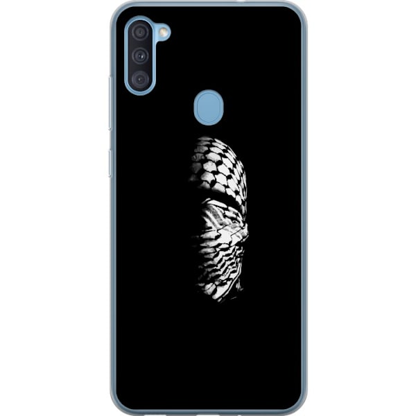 Samsung Galaxy A11 Läpinäkyvä kuori Keffiyeh-kuviointi - klassinen palestiinalainen mustavalkoinen shaali, jolla on kulttuurinen merkitys