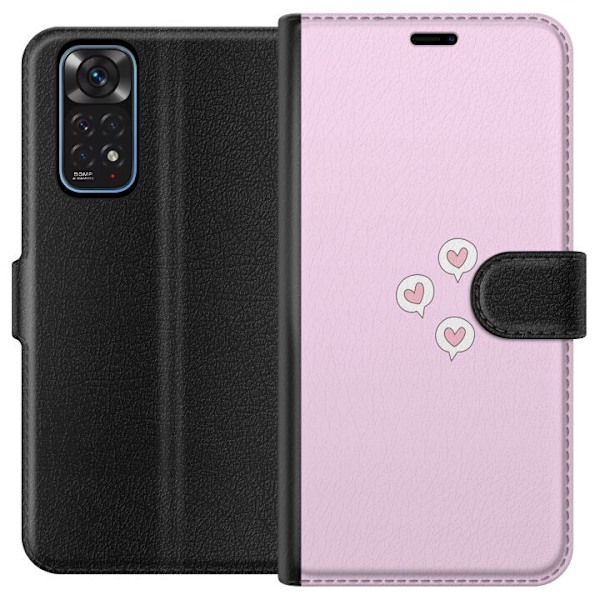 Xiaomi Redmi Note 11 Lompakkokotelo Sydämet kuplissa