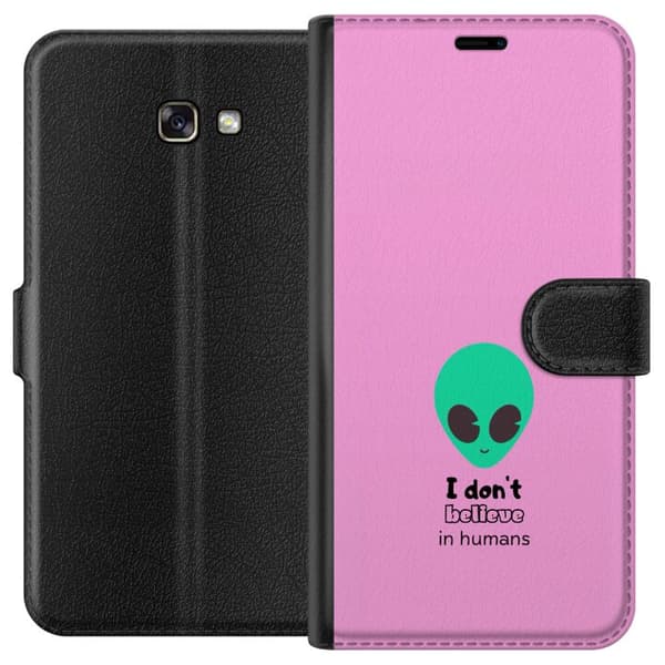 Kompatibelt Lommeboketui til Samsung Galaxy A3 (2017) Jag tror inte på människor rosa