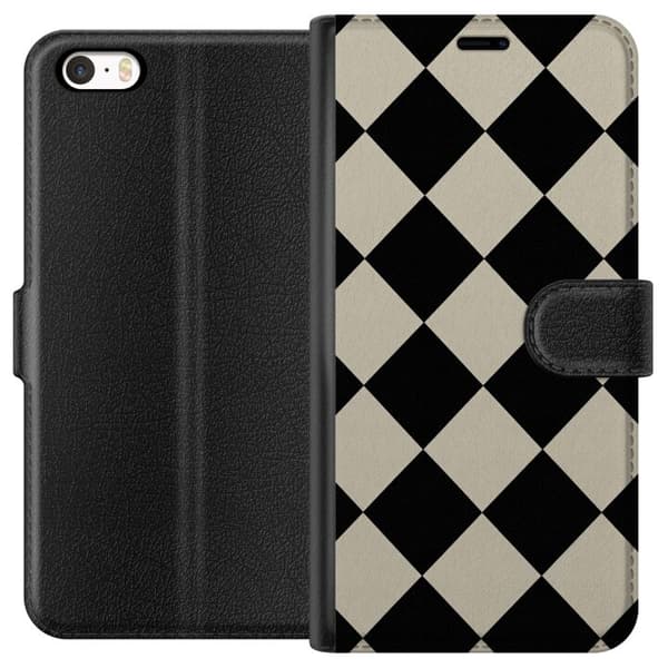 Kompatibelt Lommeboketui til Apple iPhone 5s Mono Harlekin flerfarget