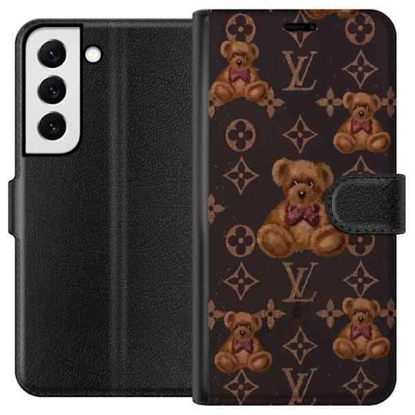 Samsung Galaxy S22+ 5G Plånboksfodral Louis Vuitton Teddy Bear Mönster Lyx Mode Design Populärt Motiv Fashion Trend Lyxiga Accessoarer