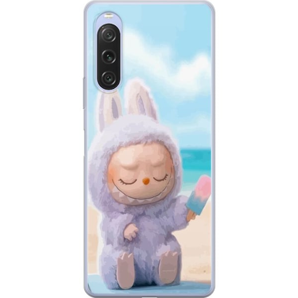 Sony Xperia 10 V Läpinäkyvä kuori Labubu Vaaleanpunainen Tu