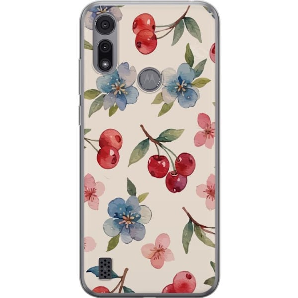 Motorola Moto E6i Gjennomsiktig deksel Bær & Blomster - møns