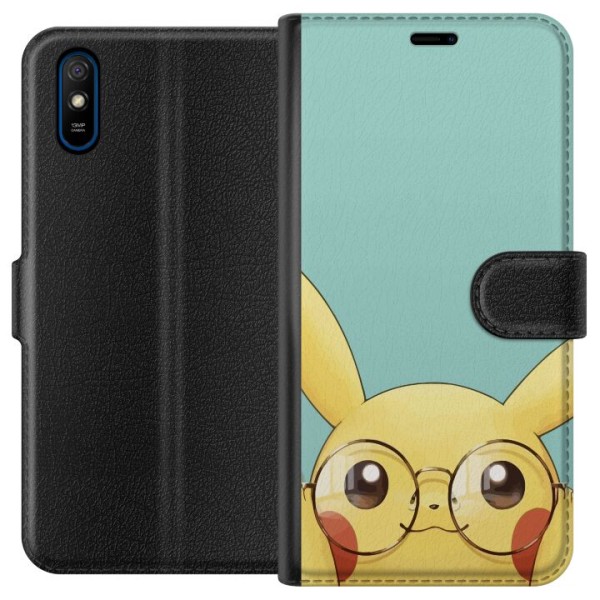 Xiaomi Redmi 9A Plånboksfodral Pikachu glasögon