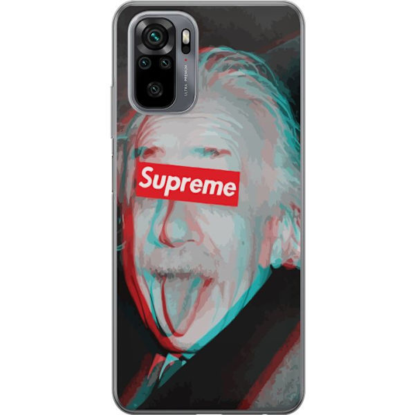 Xiaomi Redmi Note 10 Läpinäkyvä kuori Supreme Albert Einstein 3D Motiivi Katumuoti Suunnittelu Suosittu Tiede Ikoni Kaupunkitaide