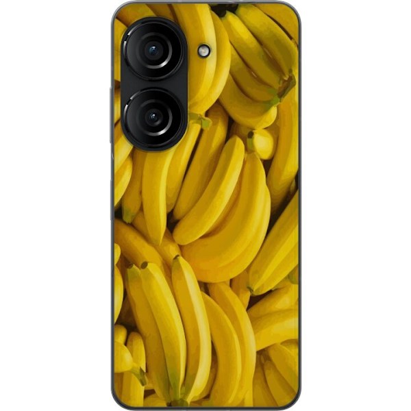 Asus Zenfone 10 Genomskinligt Skal Banana Pattern – lekfullt mönster med gula bananer