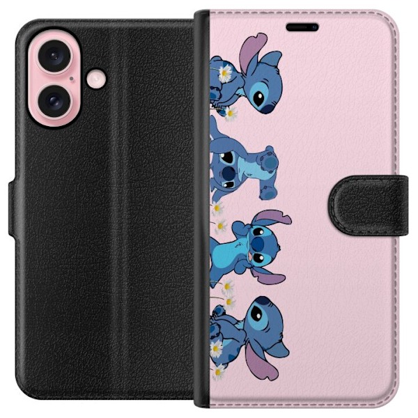 Apple iPhone 16 Plånboksfodral Stitch Skratt & Bus – Perfek