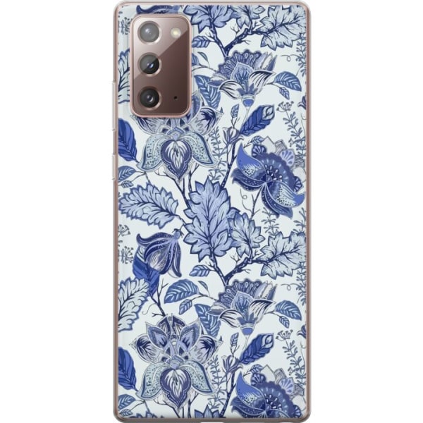 Samsung Galaxy Note20 Gennemsigtig cover Blomster Blå...