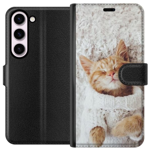 Kompatibelt Plånboksfodral till Samsung Galaxy S23 Katt