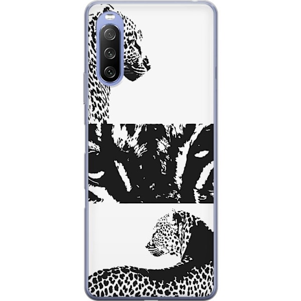 Sony Xperia 10 III Lite Läpinäkyvä kuori Leopard Faces