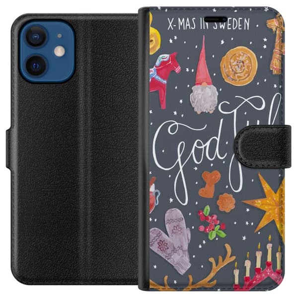 Kompatibelt Plånboksfodral till Apple iPhone 12 God Jul - Mönster