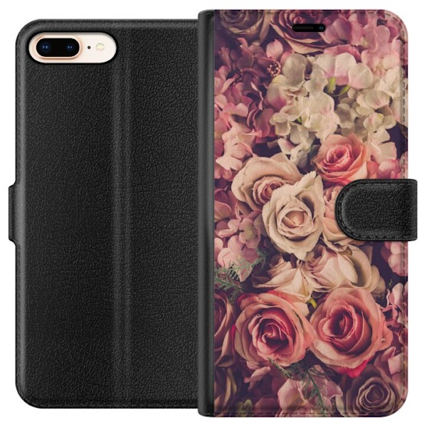 Apple iPhone 8 Plus Lompakkokotelo Kukat