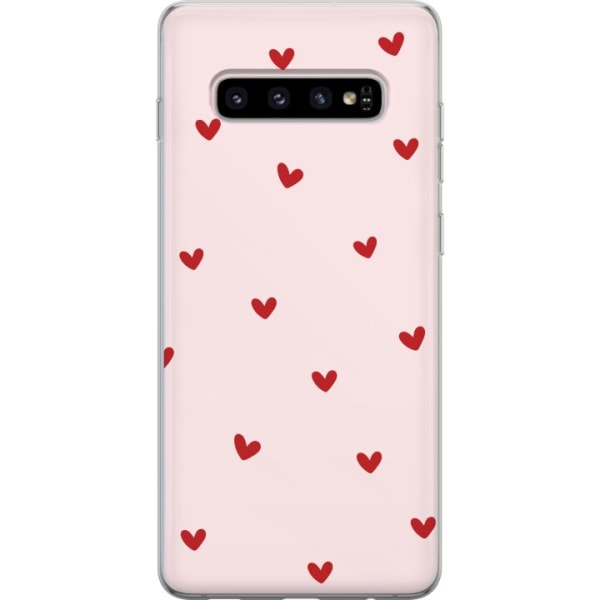 Samsung Galaxy S10+ Läpinäkyvä kuori Sydämet