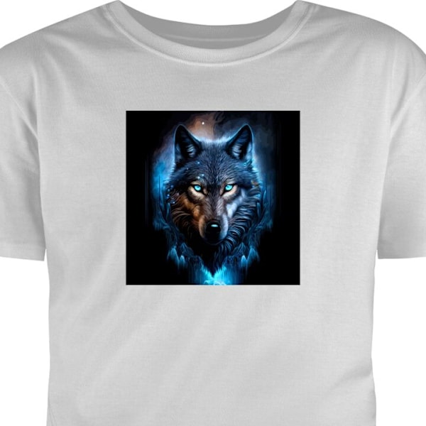 Barn-T-shirt | Bekväm T-shirt för Barn Wolf grå 5-6 År